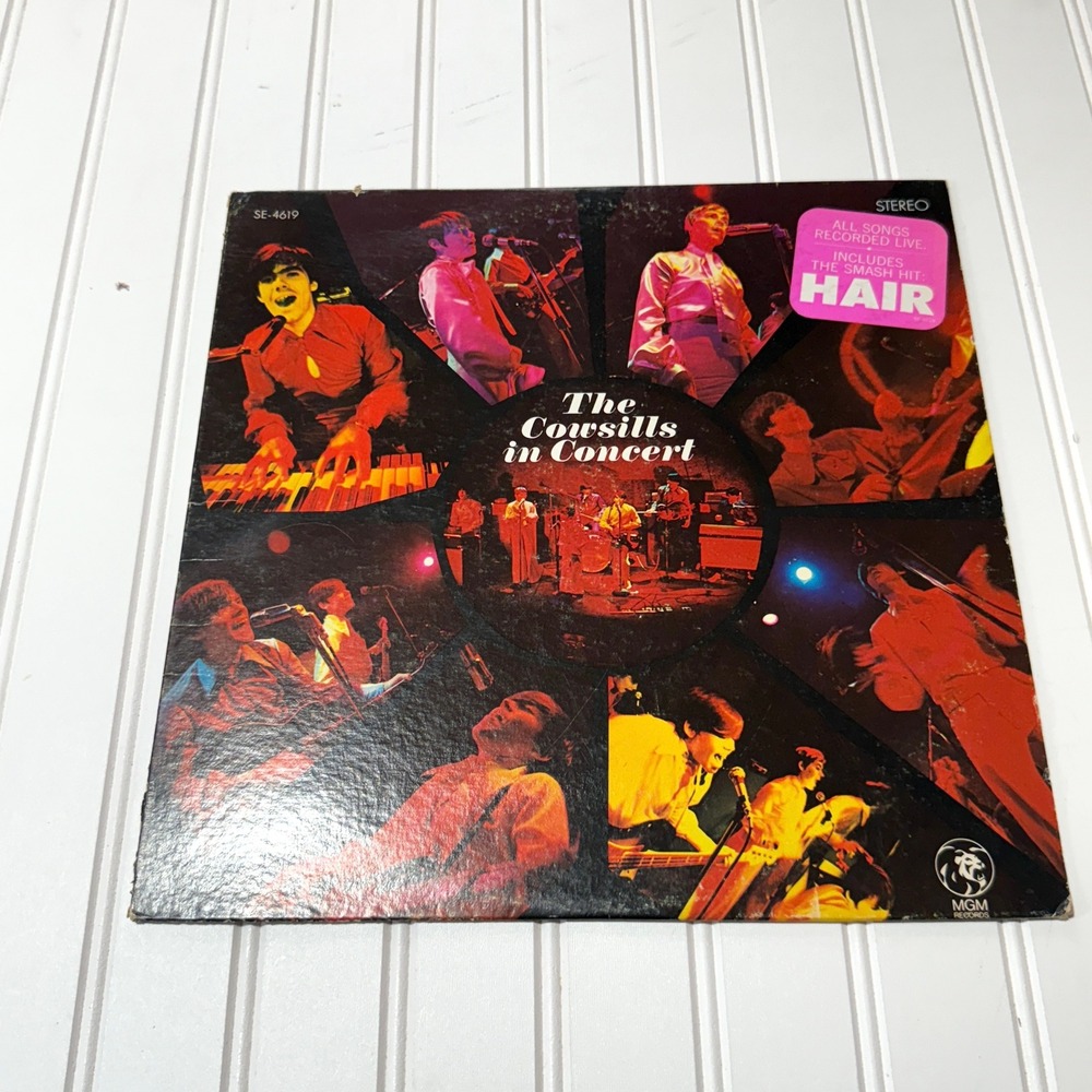 TVintage 1969 The Cowsills in Concert Live Vinyl LP, MGM Records